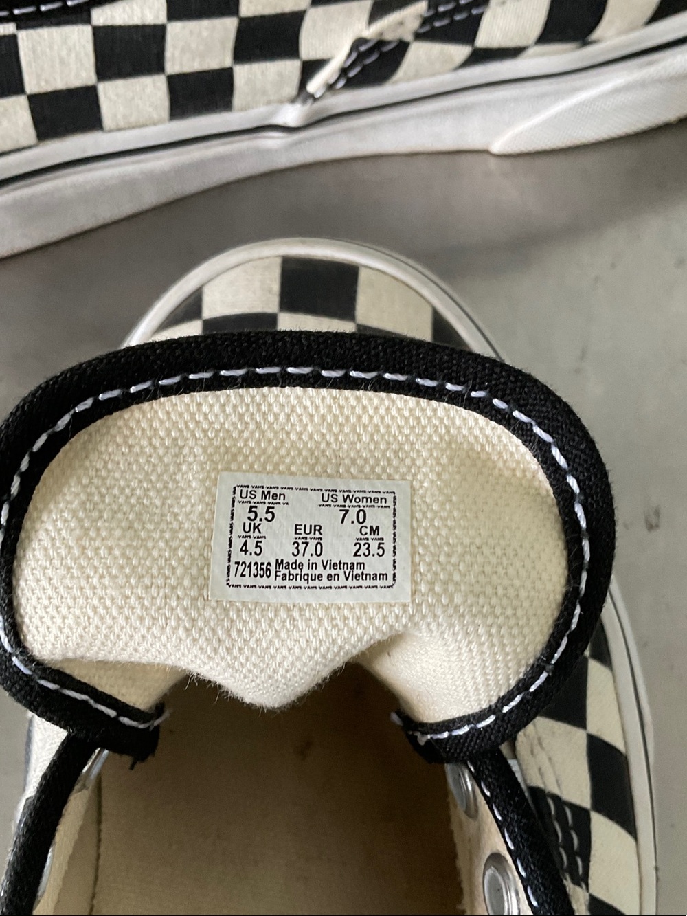 Vans Black & White Checkerboard Slip-On Sneakers - Picture 6 of 6